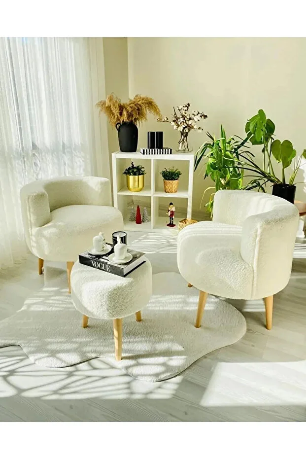 Çay Seti İkili Koltuk Berjer Ve Puf Takımı